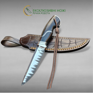 ПАНЦИР авторський ніж ручної роботи майстра Fomenko Knifes, сталь - ламінат CPM REX-121, кована, 67 HRC